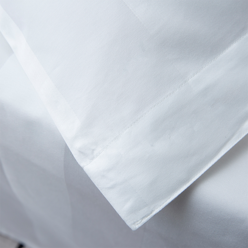 7 cm-es szaténcsíkos sima fehér 750TC 100% pamut ötcsillagos szállodai ágyneműgarnitúra 7 cm-es szaténcsíkos sima fehér 750TC 100% pamut ötcsillagos szállodai ágyneműgarnitúra