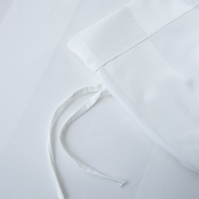 7 cm-es szaténcsíkos sima fehér 750TC 100% pamut ötcsillagos szállodai ágyneműgarnitúra 7 cm-es szaténcsíkos sima fehér 750TC 100% pamut ötcsillagos szállodai ágyneműgarnitúra