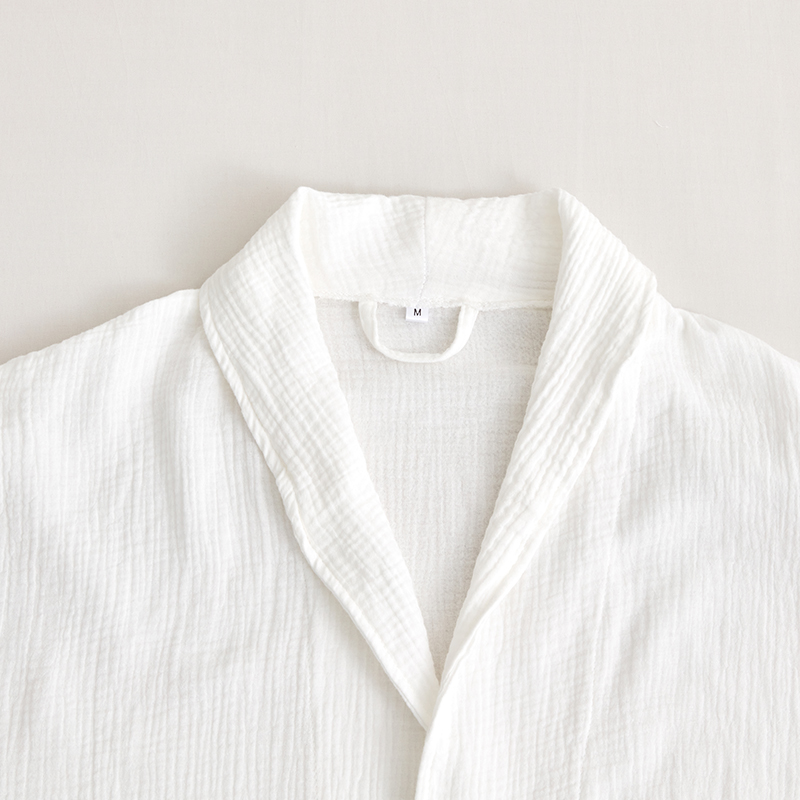 Kétrétegű géz pamutszövet kendő gallér Hotel fürdőköpeny Kétrétegű géz pamutszövet kendő gallér Hotel fürdőköpeny