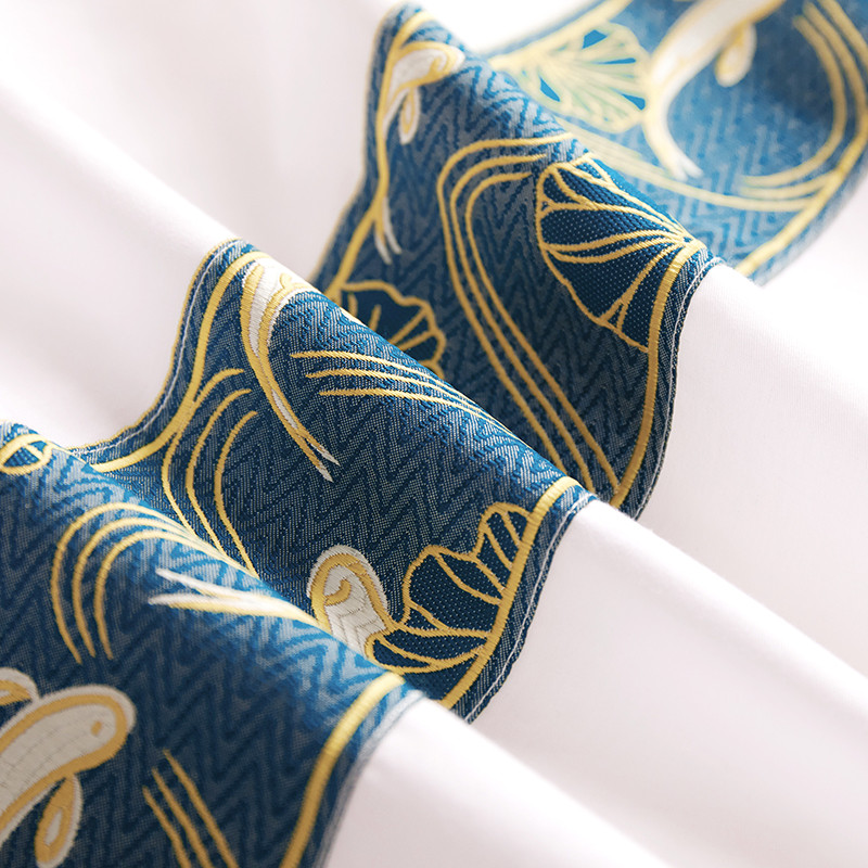 Jacquard szalagdíszítés Egyedi 60S pamut szállodai ágyneműgarnitúra Jacquard szalagdíszítés Egyedi 60S pamut szállodai ágyneműgarnitúra